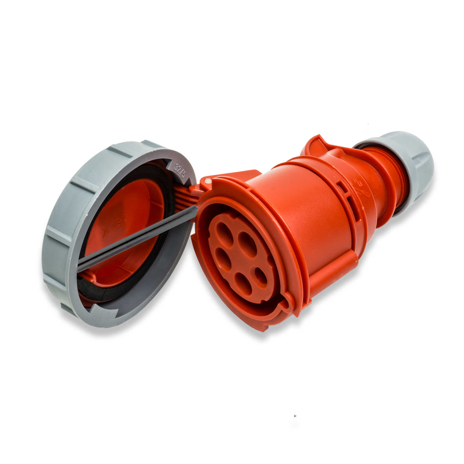 Voldt® Type 2 - 32A red commando socket, 3 phase