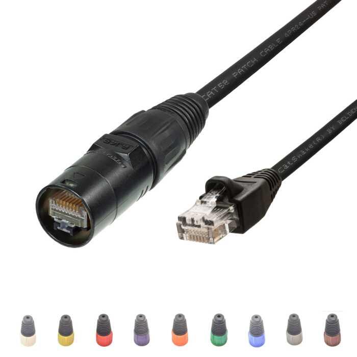 PREMIUM CatSnake® Cat5 Ethercon Cable. Neutrik NE8MC-B Black shells