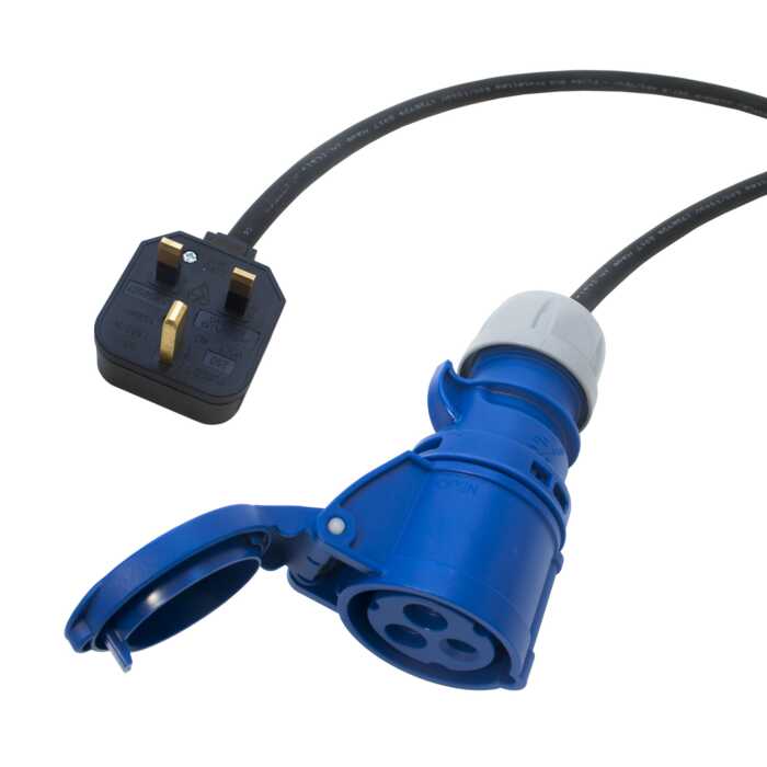 16 amp to UK Plug H07rn-f Tough Rubber Hook up Lead. PCE Shark 16a socket cable. 3x2.5mm Conductors. EU. UK. AUS. USA plugs.