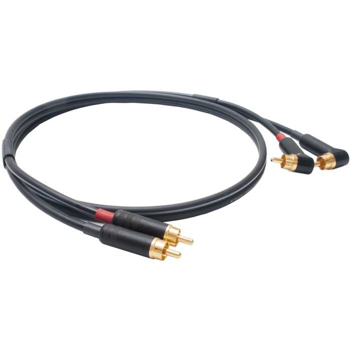 Mogami Twin RCA to Angled RCA Lead. Low Capacitance 75ohm Audio Coax Cable. 