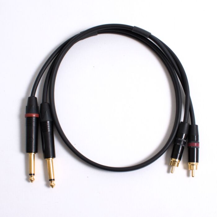 75cm Dual Stereo Cable, UnBalanced 1/4" TS Jack To RCA,NP2X-B TO NYS373 BLACK MOGAMI 2965