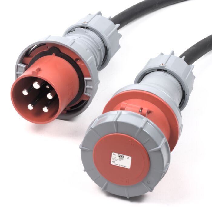 125amp Red 3PHASE Events CEEform Power Cable 5x35mm 3P N E 400V TITANEX H07RN-F