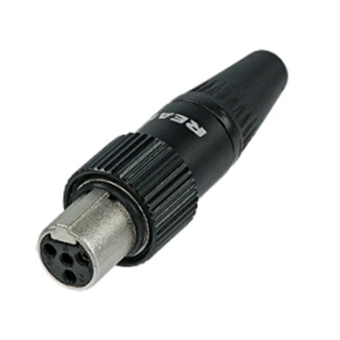 Rean 4 Pin RT4FCT-B Tiny XLR Connector - With Locking Screw