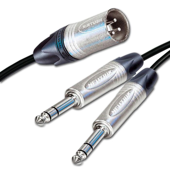 Dual Balanced 1/4" TRS Jacks Summed into a Single Male XLR