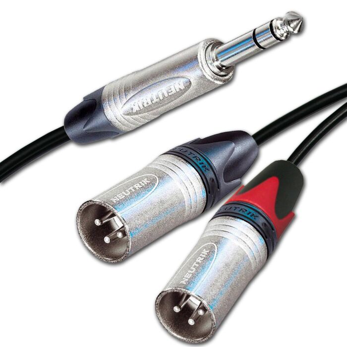 Jack Split into Dual Male XLRs. Stereo Splitter Cable