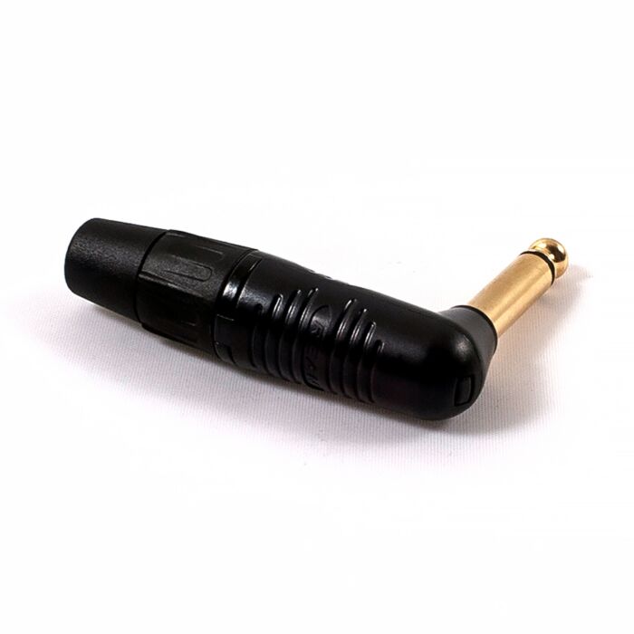 REAN by Neutrik Angled Jack Plug. RP2RC-B. Black & Gold