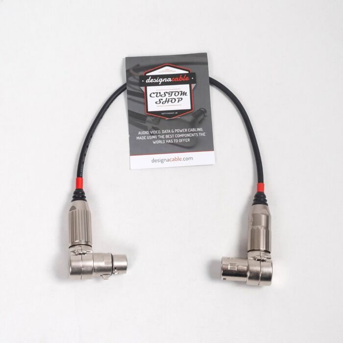 25cm Switchcraft Angled XLR 8732F & 8632M - Red Heatshrink