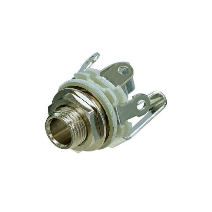 REAN NYS229L TRS Female Jack with Nut and Washer. Nickel Finish