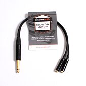 25cm Headphone Splitter Adaptor, NEUTRIK NP3X-B TO 2 x REAN NYS240BG, BLACK PEACOCK