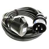 32amp Black Events CEEform Commando Power Cable. (3x4mm) 240v H07RN-F Rubber 