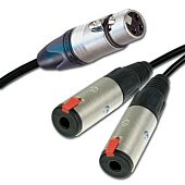 Balanced Female XLR Split into Dual Balanced Female 1/4" TRS Jack Sockets