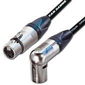 Van Damme & Neutrik Female XLR to Angled Male XLR Cable. Star quad Lead.