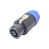 Neutrik NL8FC 8 Pole Plastic Female Speakon Connector. Blue Boot Bushing