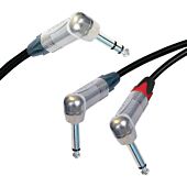 Neutrik Stereo Angled Jack to 2x Angled Mono Jacks, Sommer ONYX 2025 Black Cable