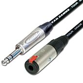 Balanced or Stereo Jack to Female Jack Socket Extension Cable