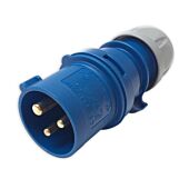 16amp 240v 2P+E Ceeform Cable Mount Blue Male Plug. 3 Pole. PCE (013-6)