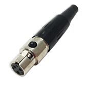 Switchcraft Tini Q-G® 3 Pin TA3F Female Mini XLR Connector. Black Plastic Body