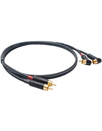 Mogami Twin RCA to Angled RCA Lead. Low Capacitance 75ohm Audio Coax Cable. 