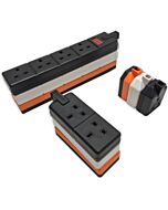 HEAVY DUTY Permaplug 1.2 & 4 Gang trailing Socket. ELS13W-01. Black. White or Orange.