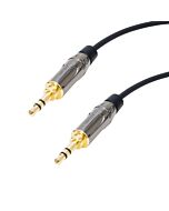 Van Damme HiFLEX Stereo Mini Jack Lead. Premium Recessed 3.5mm Male Plug Cable