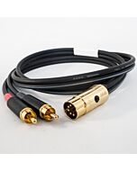 Quad Premium Aux Input Cable. 5 Pin Din to Dual Phono RCA Cinche. Mogami Coax