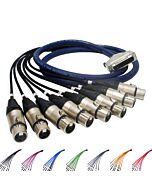 25 Pin D Sub to Female XLR Cable. D25 Van Damme Multicore Snake Lead. Techflex