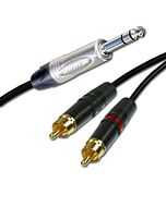 Neutrik 1/4" TRS Jack Split into Dual RCA Phonos. Stereo Splitter / Summing Cable