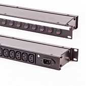 14 way Switched IEC Power Outlet. 1u Steel Rack Enclosure